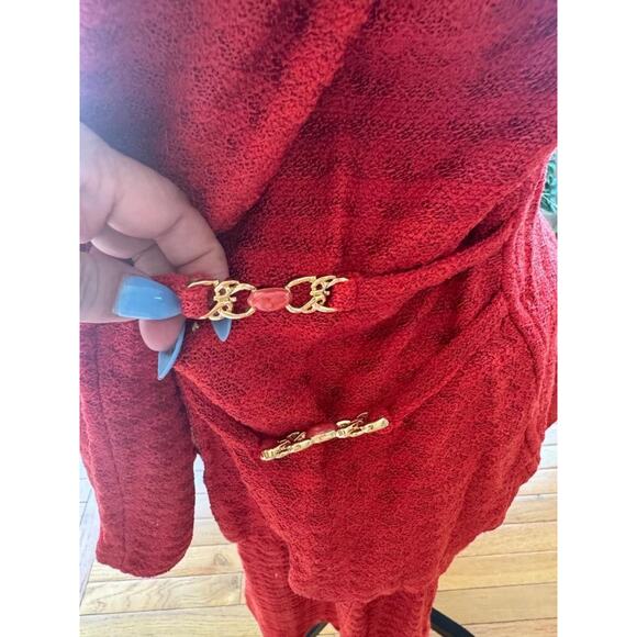 ST JOHN COLLECTION RED KNIT SUIT SIZE 12/14 (JO100 - Picture 7 of 10